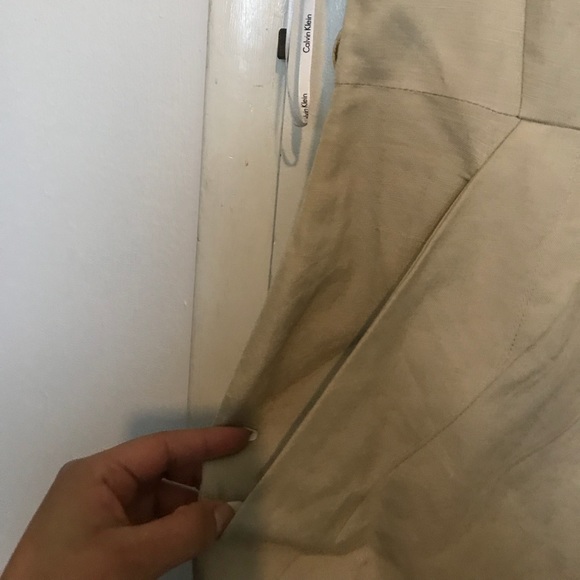 Calvin Klein Tan V-Neck Knee Length Dress - Picture 2 of 5